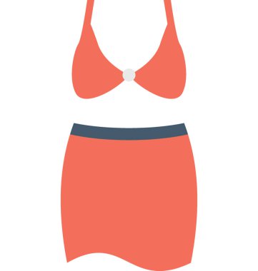 Parti elbise düz vektör simgesi