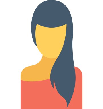 Model kız düz vektör simgesi