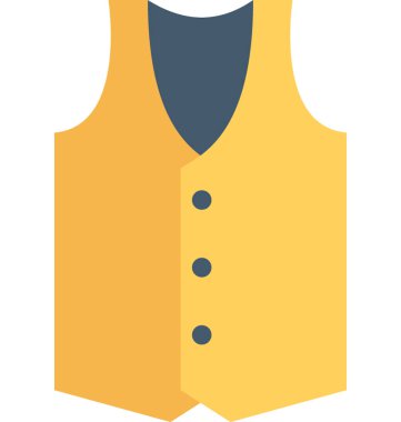 Yelek düz vektör simgesi
