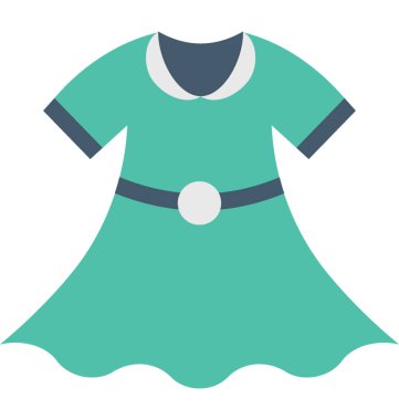 Kadın Elbisesi Düz Vektör Simgesi