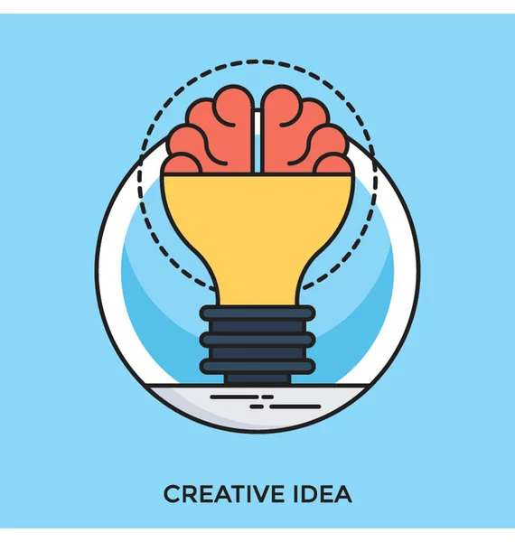 Ideia Criativa Ícone Vetorial Plano — Vetor de Stock