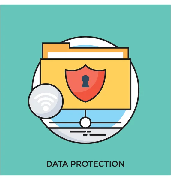Data Protection Flat Vector Icon — Stock Vector
