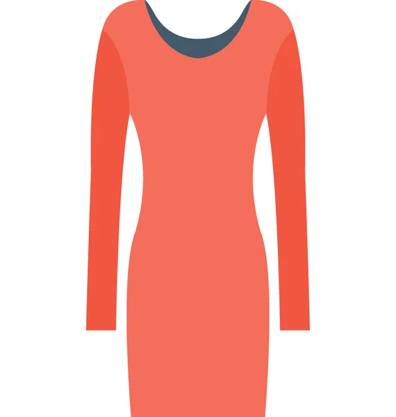 Mujer Dress Flat Vector Icon — Vector de stock