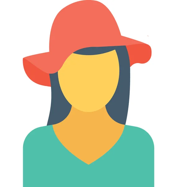 Modelo Chica Plana Vector Icono — Vector de stock