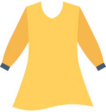 Kadın elbise düz vektör simgesi 