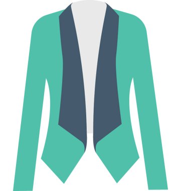 Uzun ceket düz vektör simgesi 