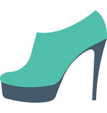 Topuk ayakkabı düz vektör simgesi