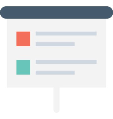 Şövale kurulu düz vektör simgesi 