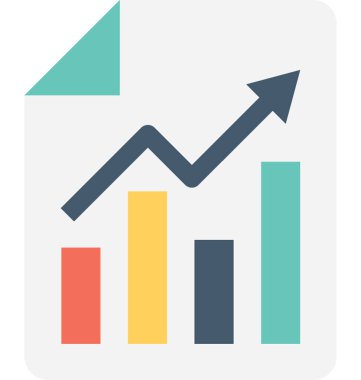 Grafik rapor düz vektör simgesi