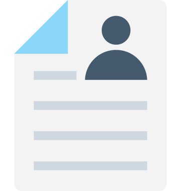 CV düz vektör simgesi