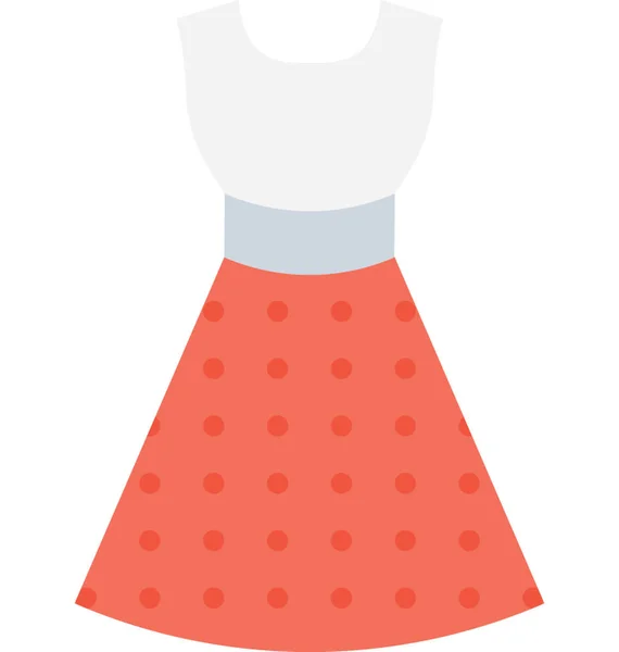女性のドレスフラットベクトルアイコン — ストックベクタ