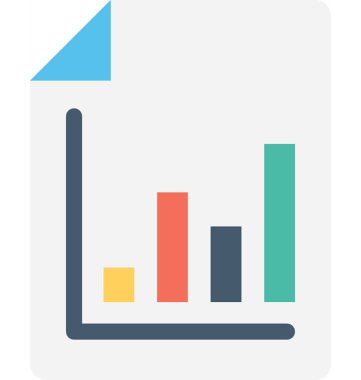 Çubuk grafik düz vektör simgesi 
