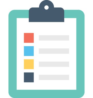 Kontrol Listesi Düz Vektör Simgesi 