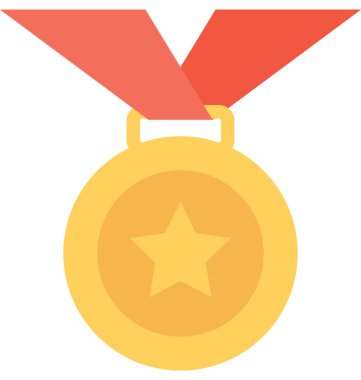 Yıldızlı rozet düz vektör simgesi