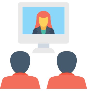 Video arama düz vektör simgesi 