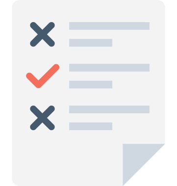 Kontrol Listesi Düz Vektör Simgesi