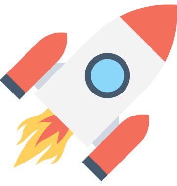 roket düz vektör simgesi