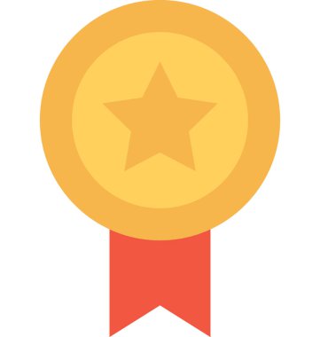 Yıldızlı rozet düz vektör simgesi