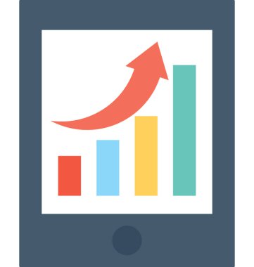 Mobil grafik düz vektör simgesi