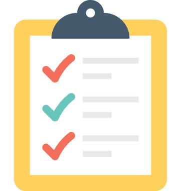 Kontrol Listesi Düz Vektör Simgesi