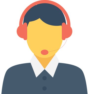 Müşteri temsilcisi düz vektör simgesi 