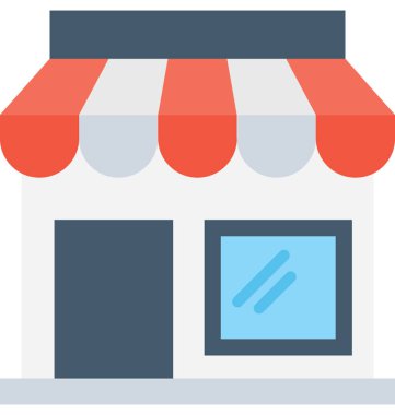 dükkan düz vektör simgesi