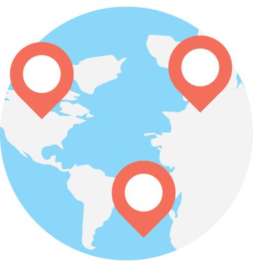 gps düz vektör simgesi