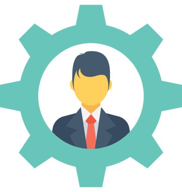 yönetim düz vektör simgesi