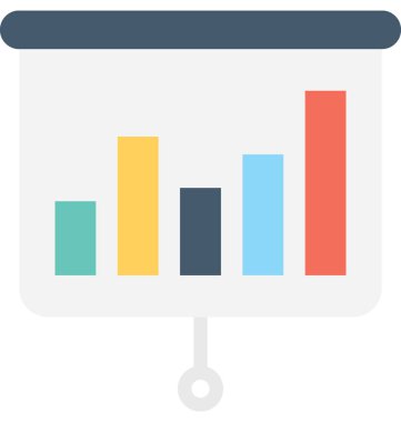 Grafik sunum düz vektör simgesi
