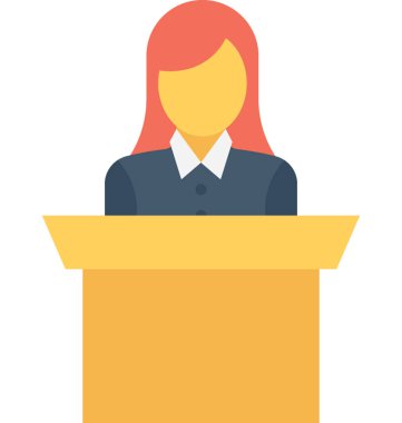 Öğretmen düz vektör simgesi 