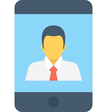 Video arama düz vektör simgesi 