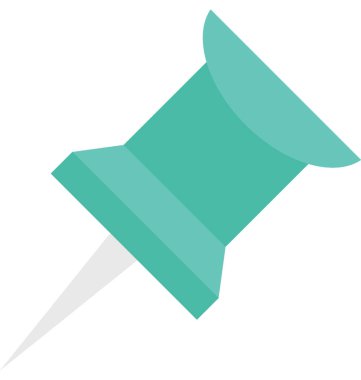 Pin düz vektör simgesine bas