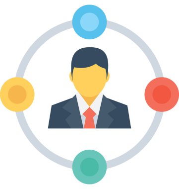 Kişisel bağlantı düz vektör simgesi 