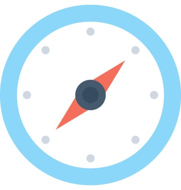 pusula düz vektör simgesi