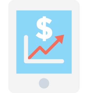 Mobil grafik düz vektör simgesi