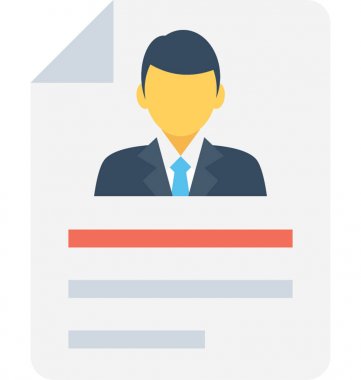 Özgeçmiş düz vektör simgesi