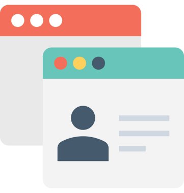 Profil düz vektör simgesi