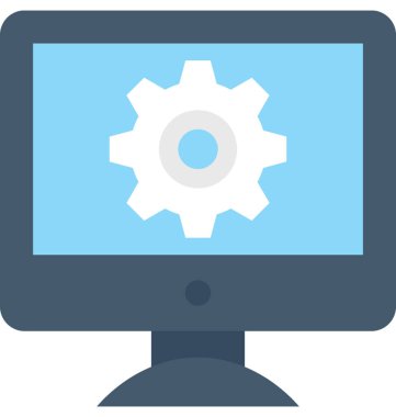 Monitör ayarları düz vektör simgesi