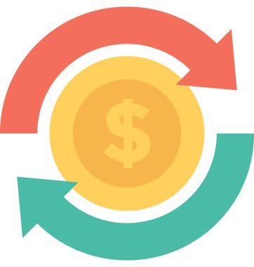 Dolar değeri düz vektör simgesi 