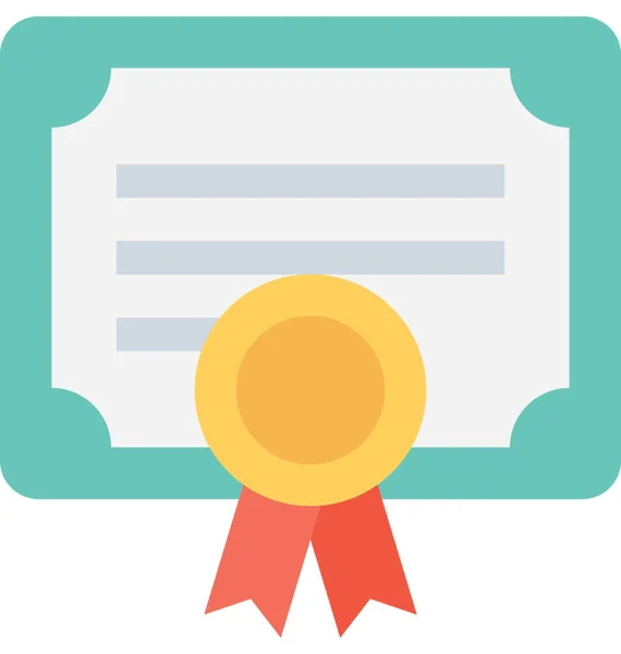 Certificado Icono Vector Plano — Vector de stock