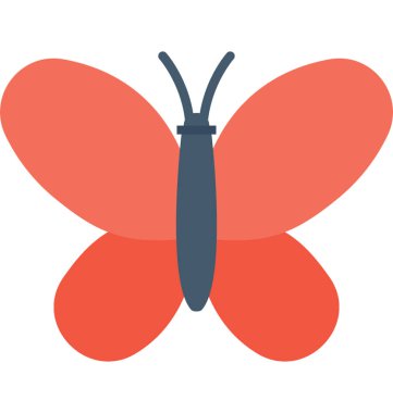 Kelebek düz vektör simgesi