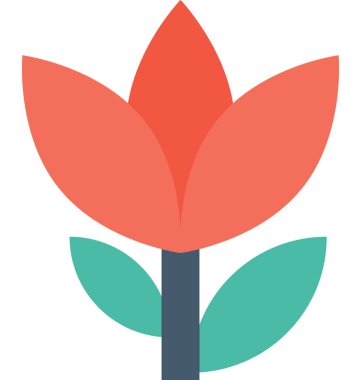 Gül düz vektör simgesi