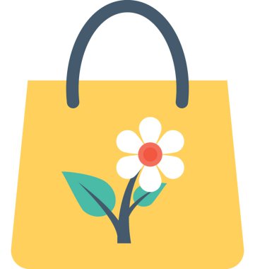 Kadın çantası düz vektör simgesi 