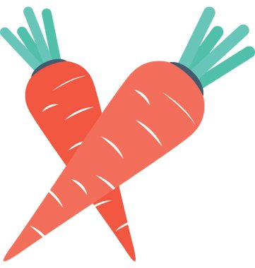 Havuç düz vektör simgesi