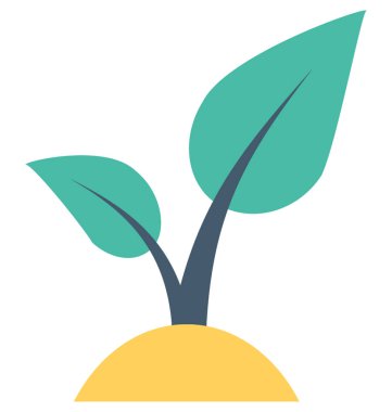 Fidan düz vektör simgesi