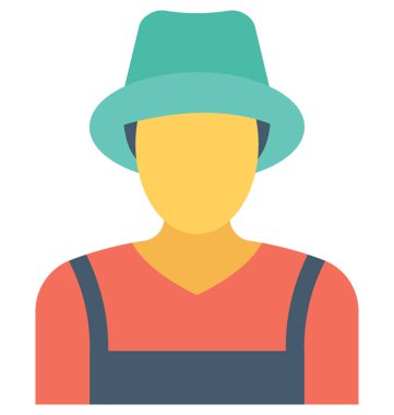 Bahçıvan düz vektör simgesi