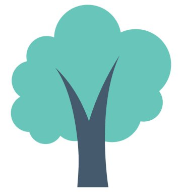 Çalı ağacı düz vektör simgesi 