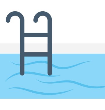 yüzme havuzu düz vektör simgesi