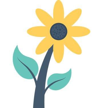 Ayçiçeği düz vektör simgesi 