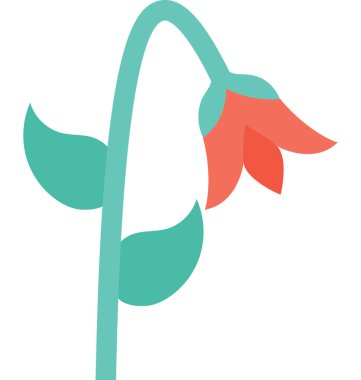 Rosebud düz vektör simgesi 